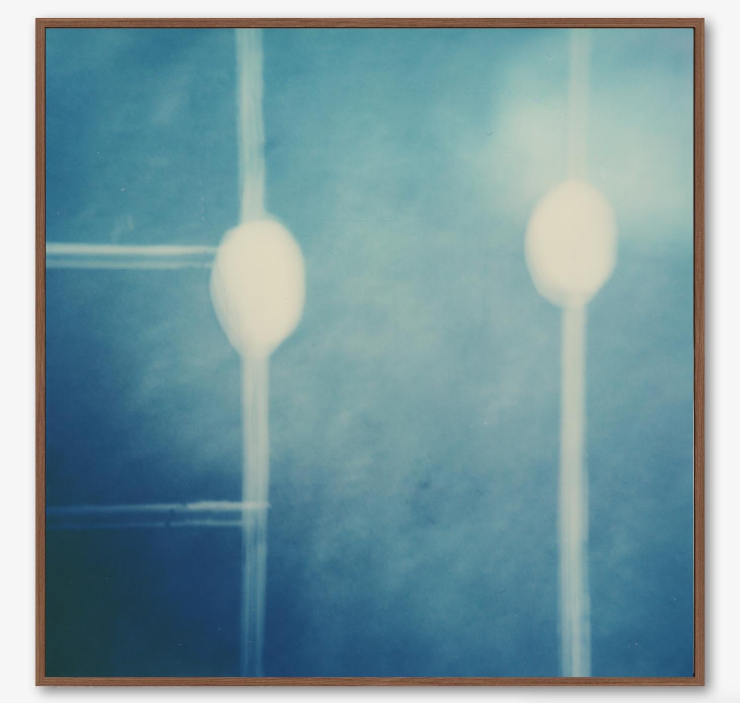 Dot Connector - Cyanotype Style Film Photographic Print Framed For Sale 2