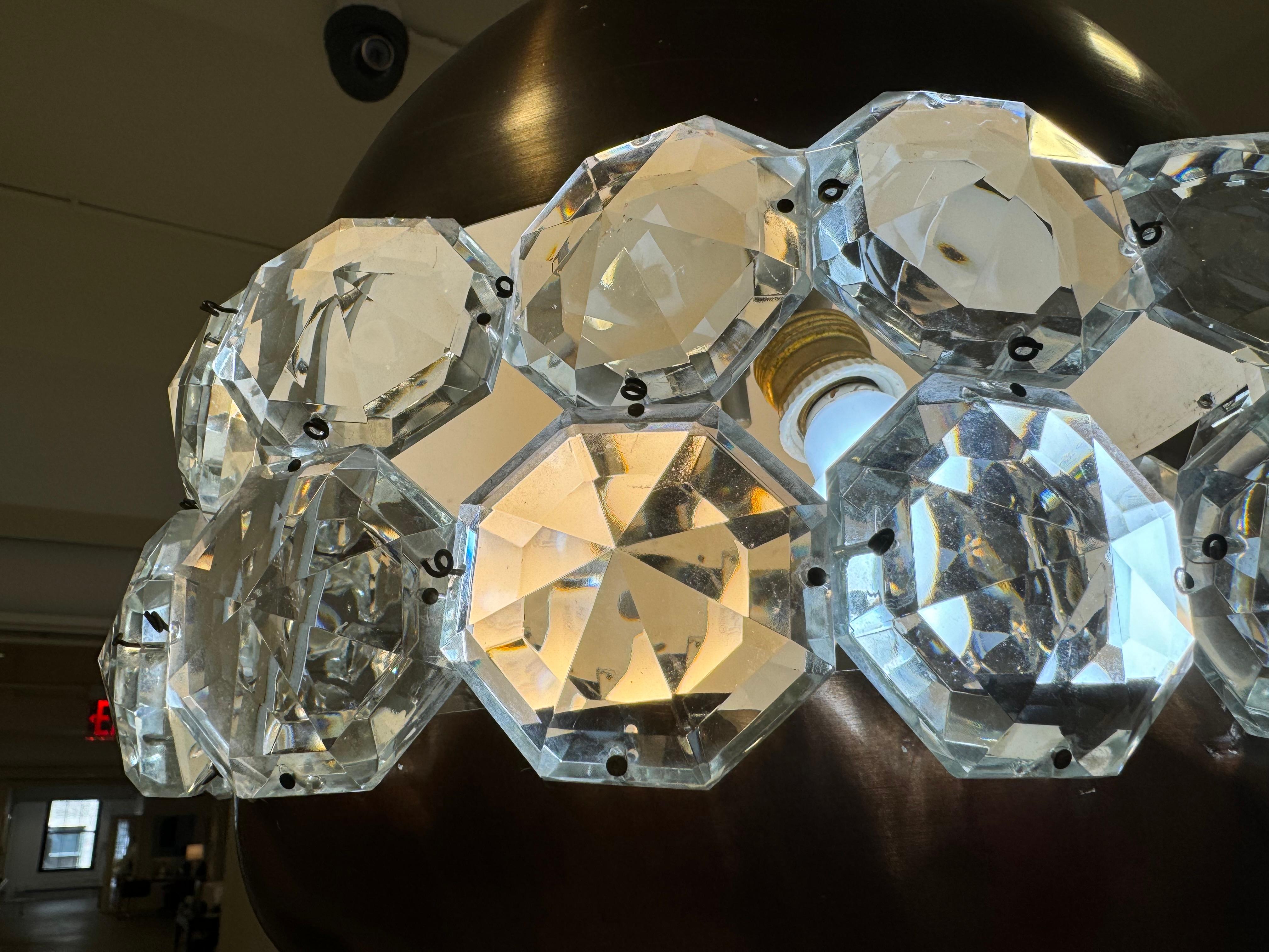 Pia Crippa Lumi 1960 Italian Mid Century Crystal Pendant For Sale 5