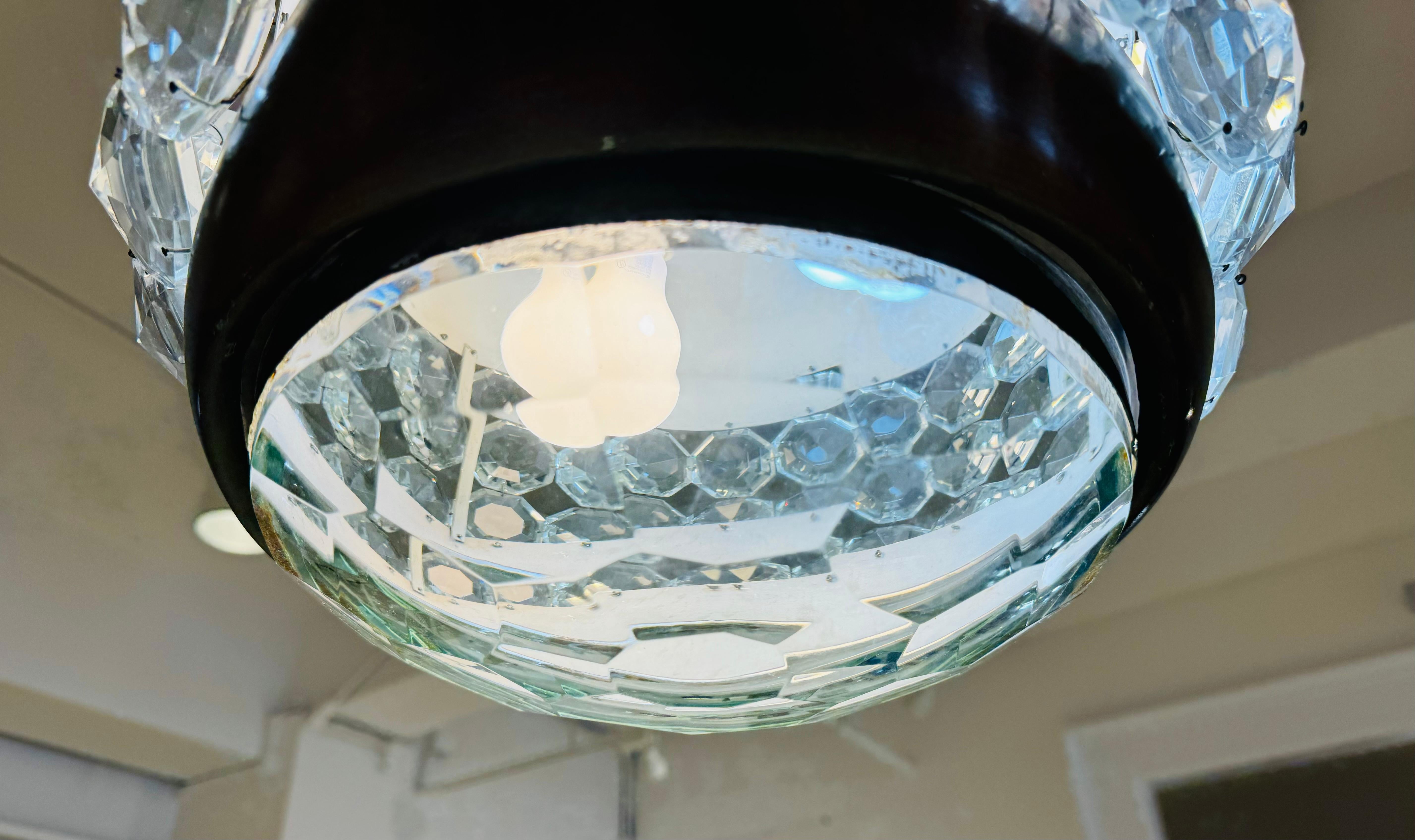 Pia Crippa Lumi 1960 Italian Mid Century Crystal Pendant For Sale 11