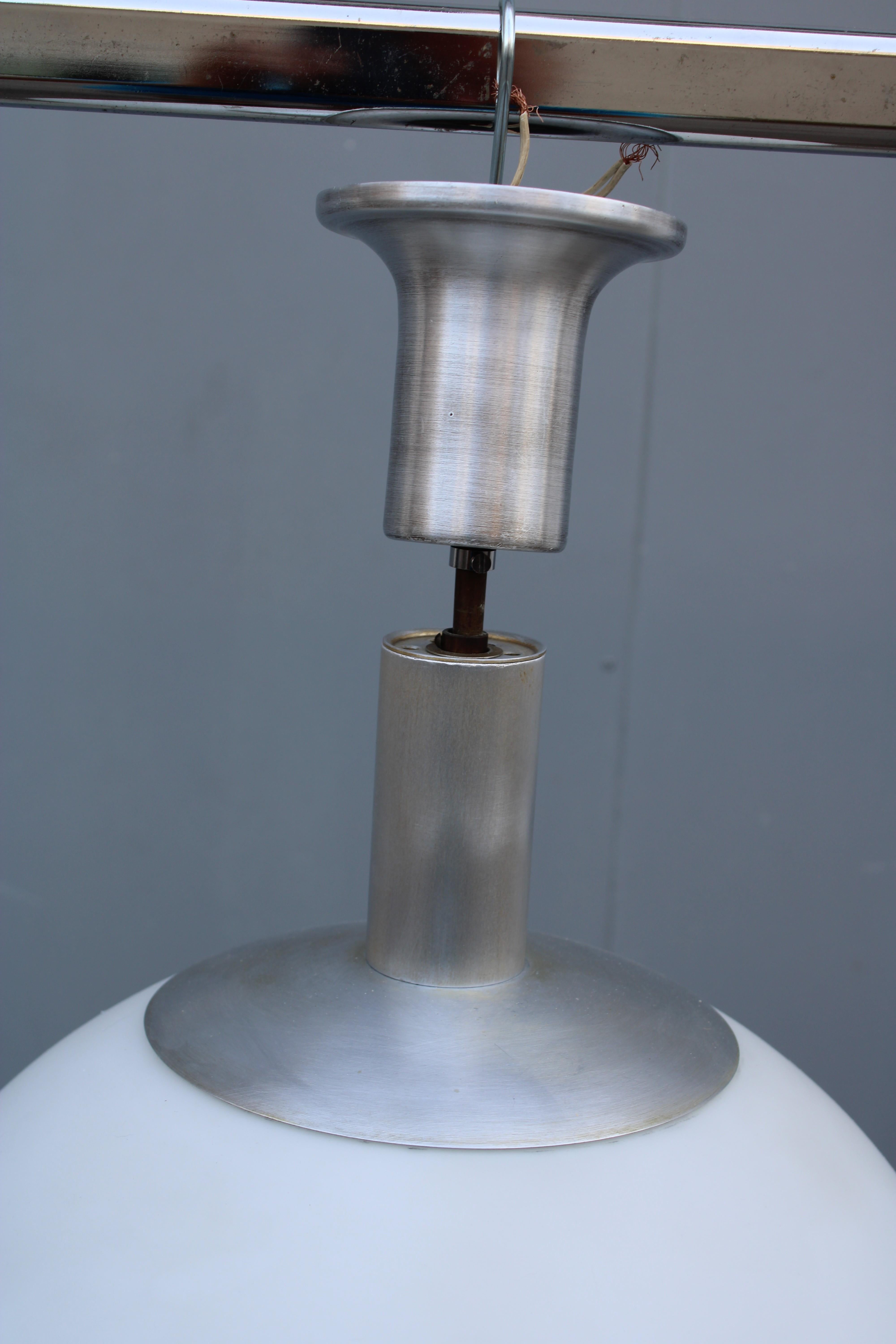 Pia Guidetti Crippa chandelier for Lumi Italian design white silver diamond lens.