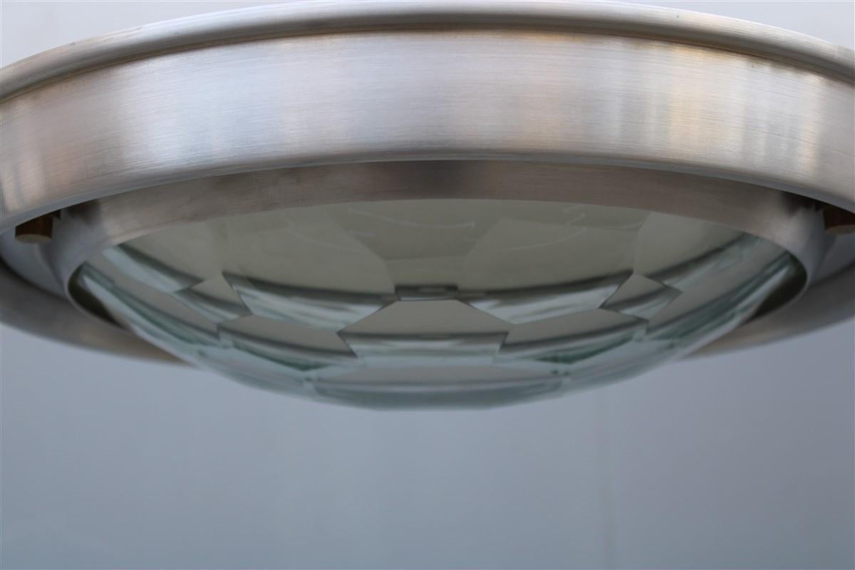 Pia Guidetti Crippa Chandelier for Lumi Italian Design White Silver Diamond Lens For Sale 1