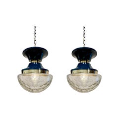 Pia Guidetti Crippa Faceted Glass Pendant Lights - TWO Available