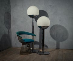 Pia Guidetti Crippa pour Luci, lampadaire italien en verre et chrome, 1970