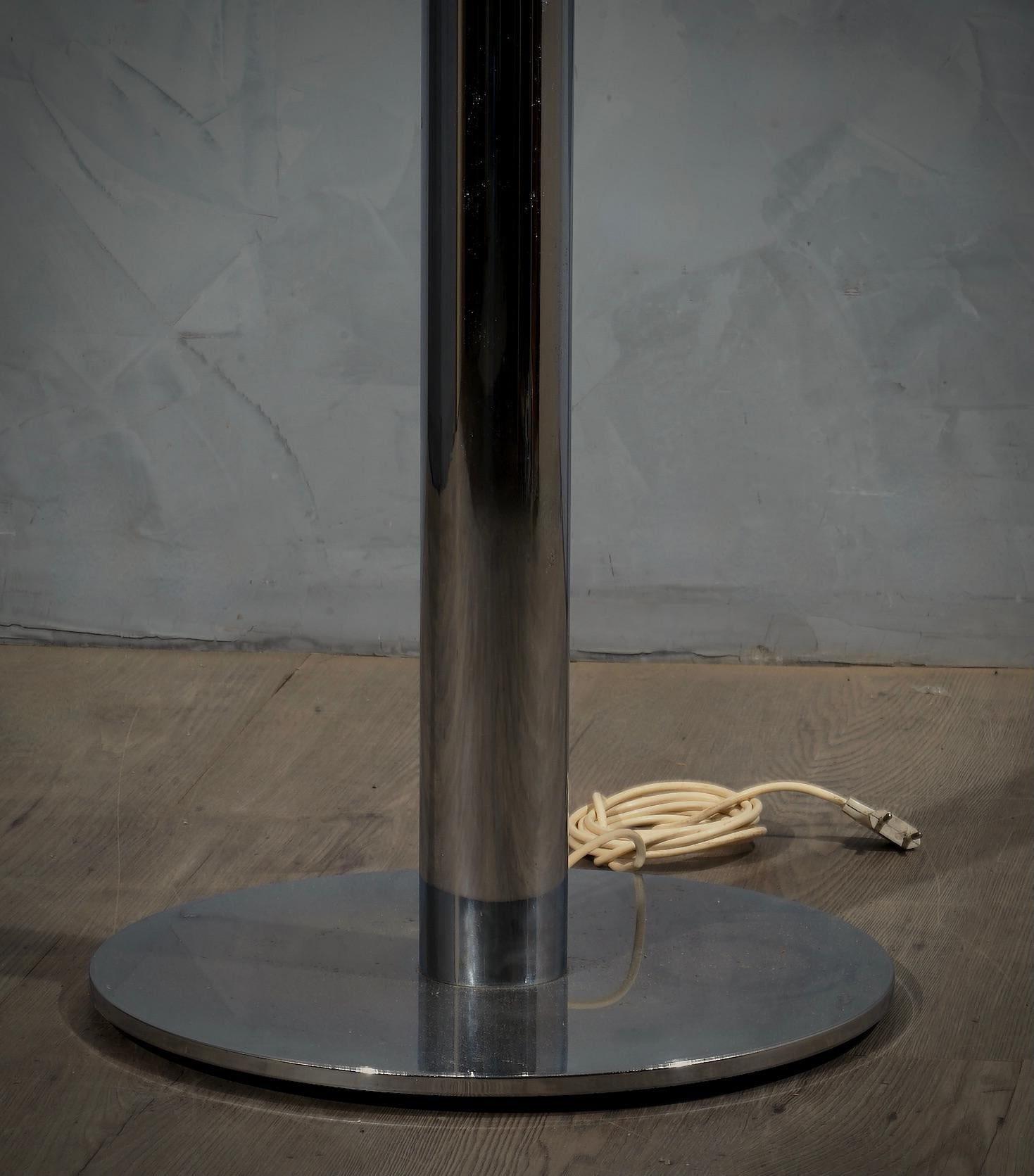 Pia Guidetti Crippa for Luci Glass and Chrome Italian Floor Lamp, 1970 For Sale 1