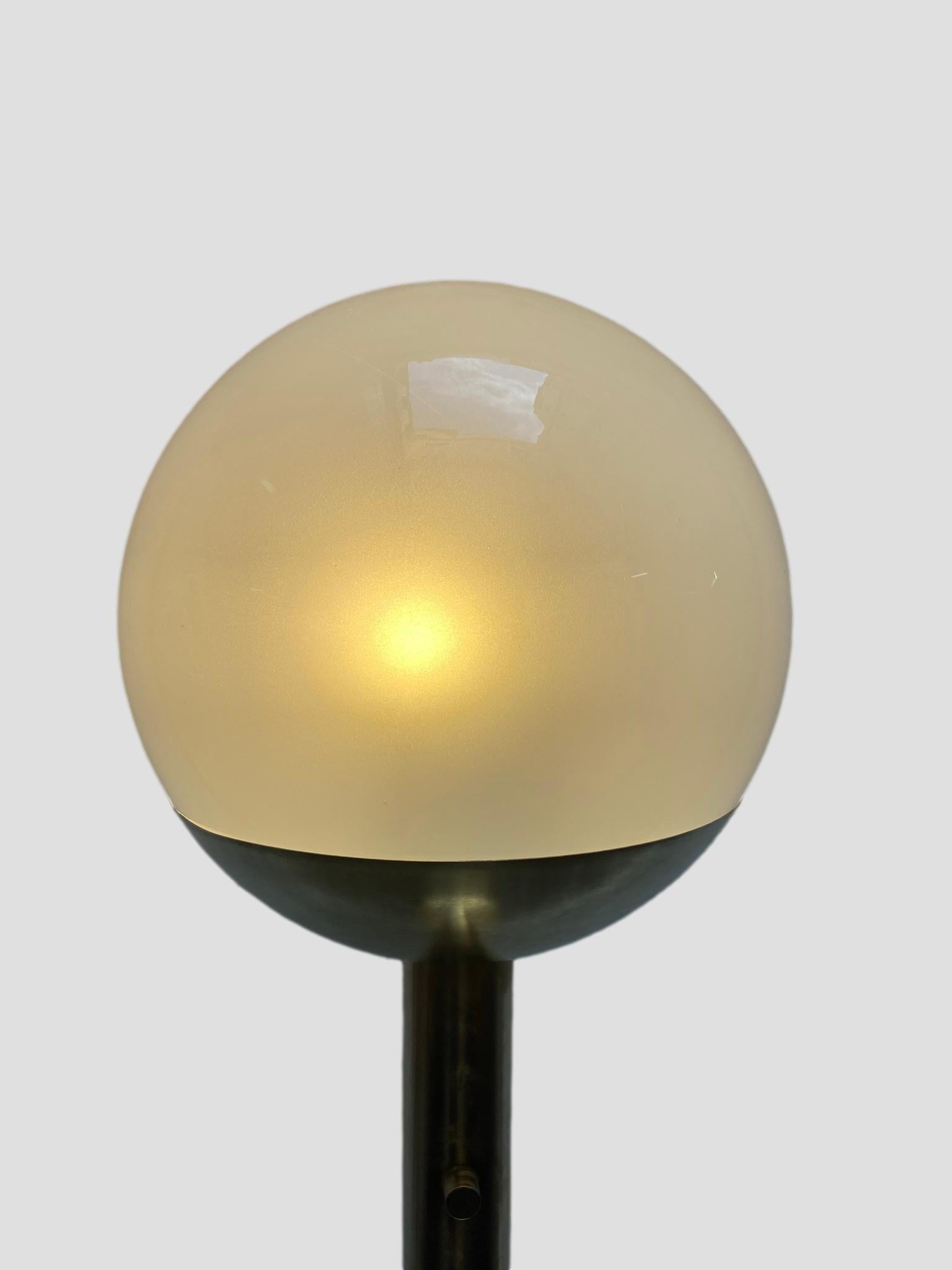 Late 20th Century Pia Guidetti Crippa for Luci P428 Brass and Glass Floor Lamp, Italy, 1970s