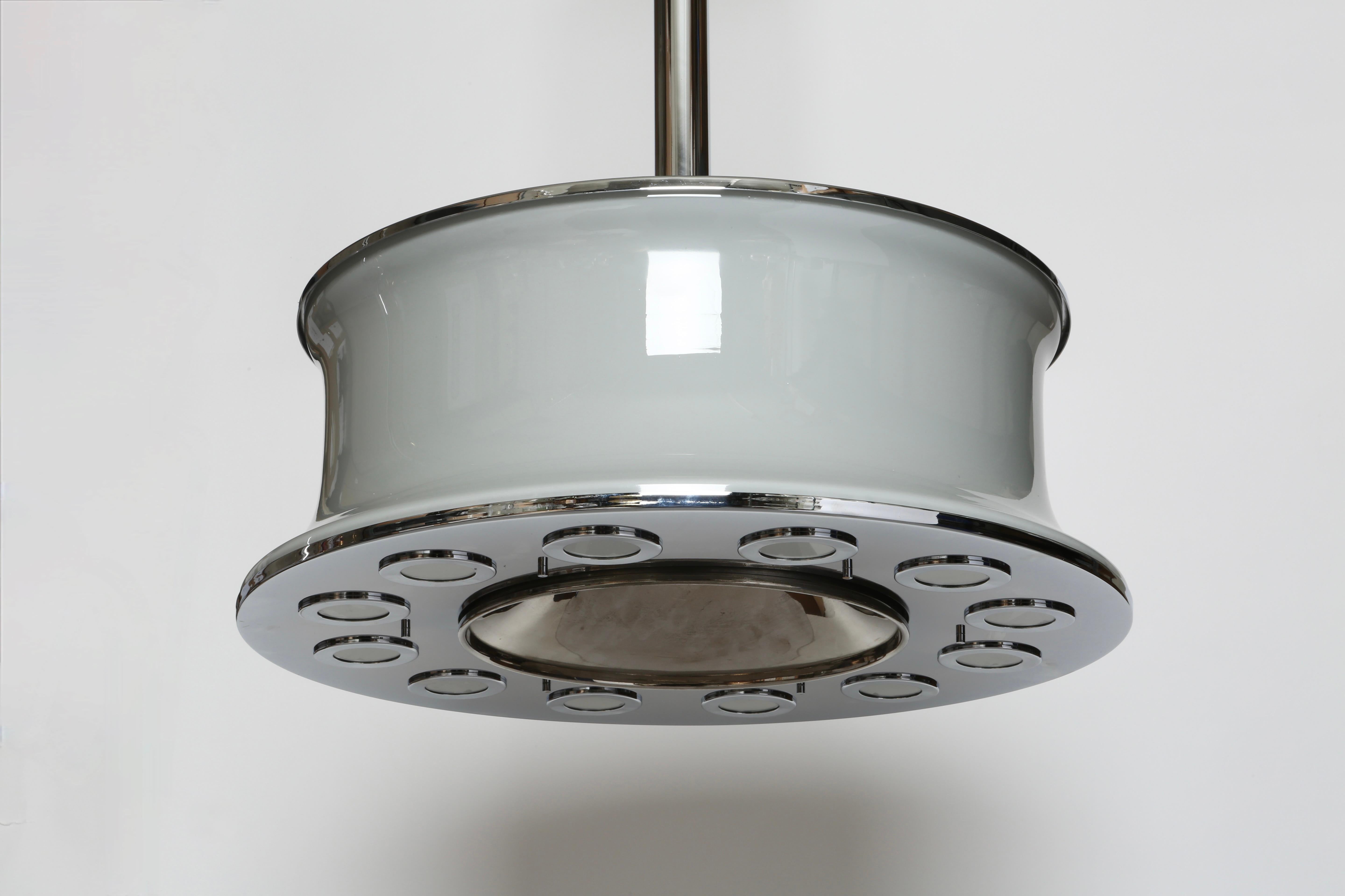 Metallo Pia Guidetti Crippa per Lumi, sospensione a soffitto, Italia circa 1960 in vendita