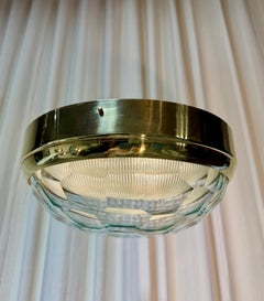 Pia Guidetti Crippa for LUMI Faceted Glass & Brass Flush Mount/ Wall Light