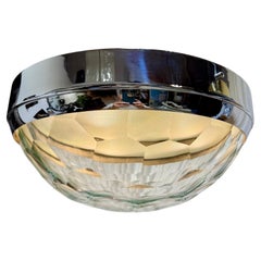 Pia Guidetti Crippa per LUMI Lampada da incasso/parete in vetro sfaccettato e cromo