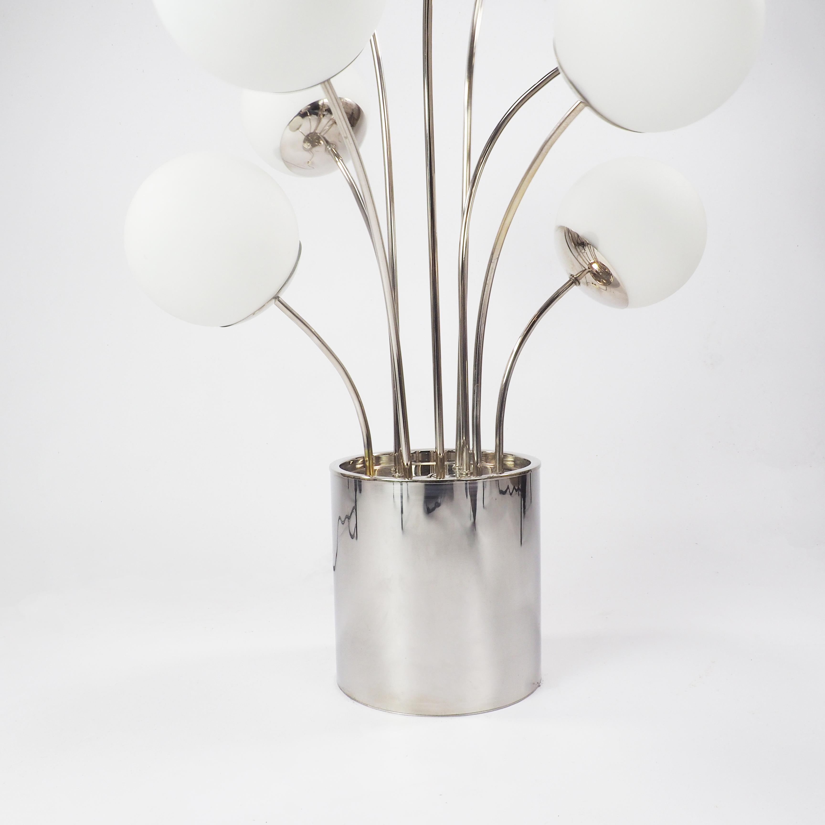 Pia Guidetti Crippa for Lumi Italia Chrome 1970s Table Lamp In Good Condition For Sale In London, GB