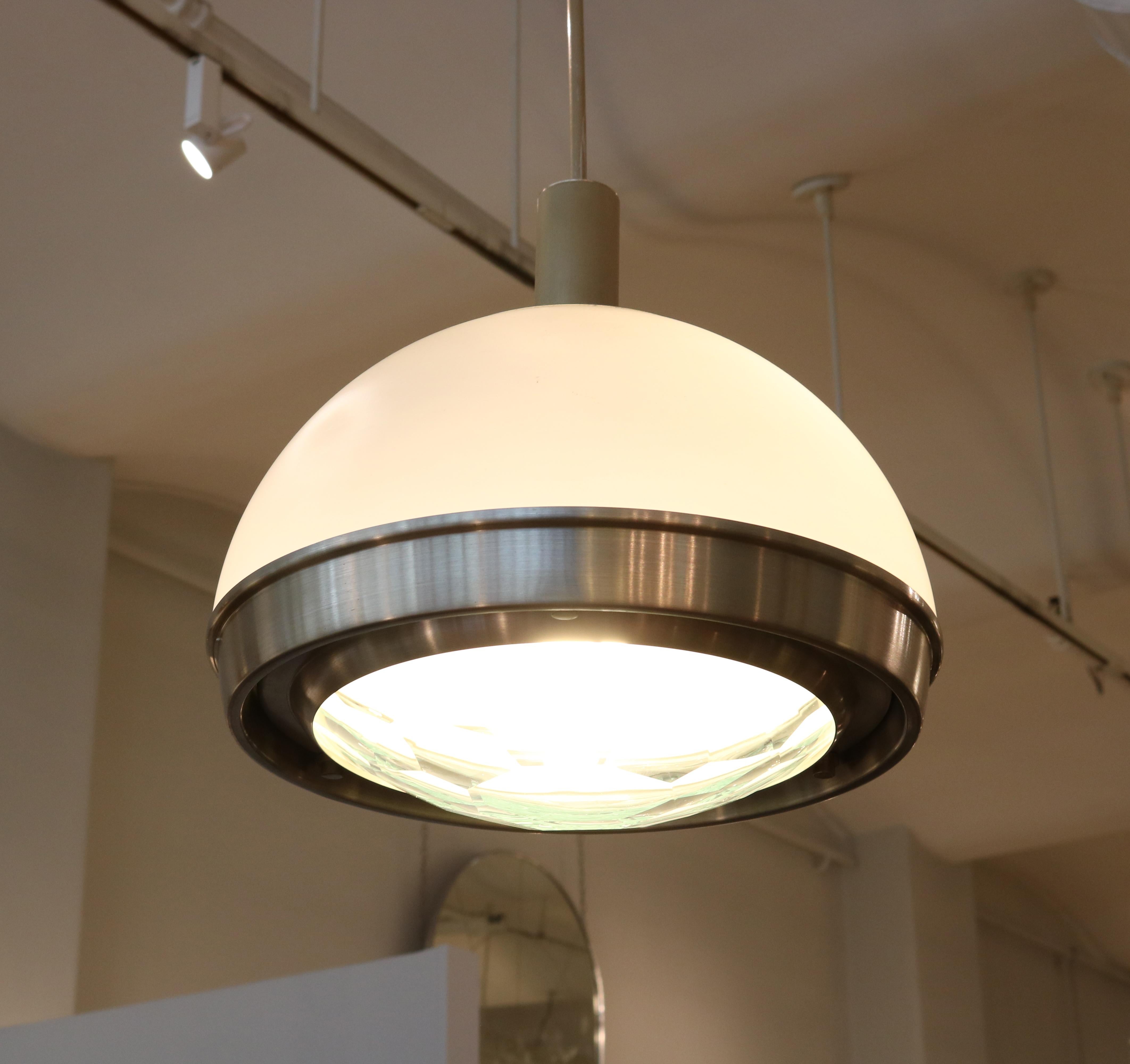 Aluminum Pia Guidetti Crippa Modernist Pendant Light for Lumi , Italy 1960's For Sale
