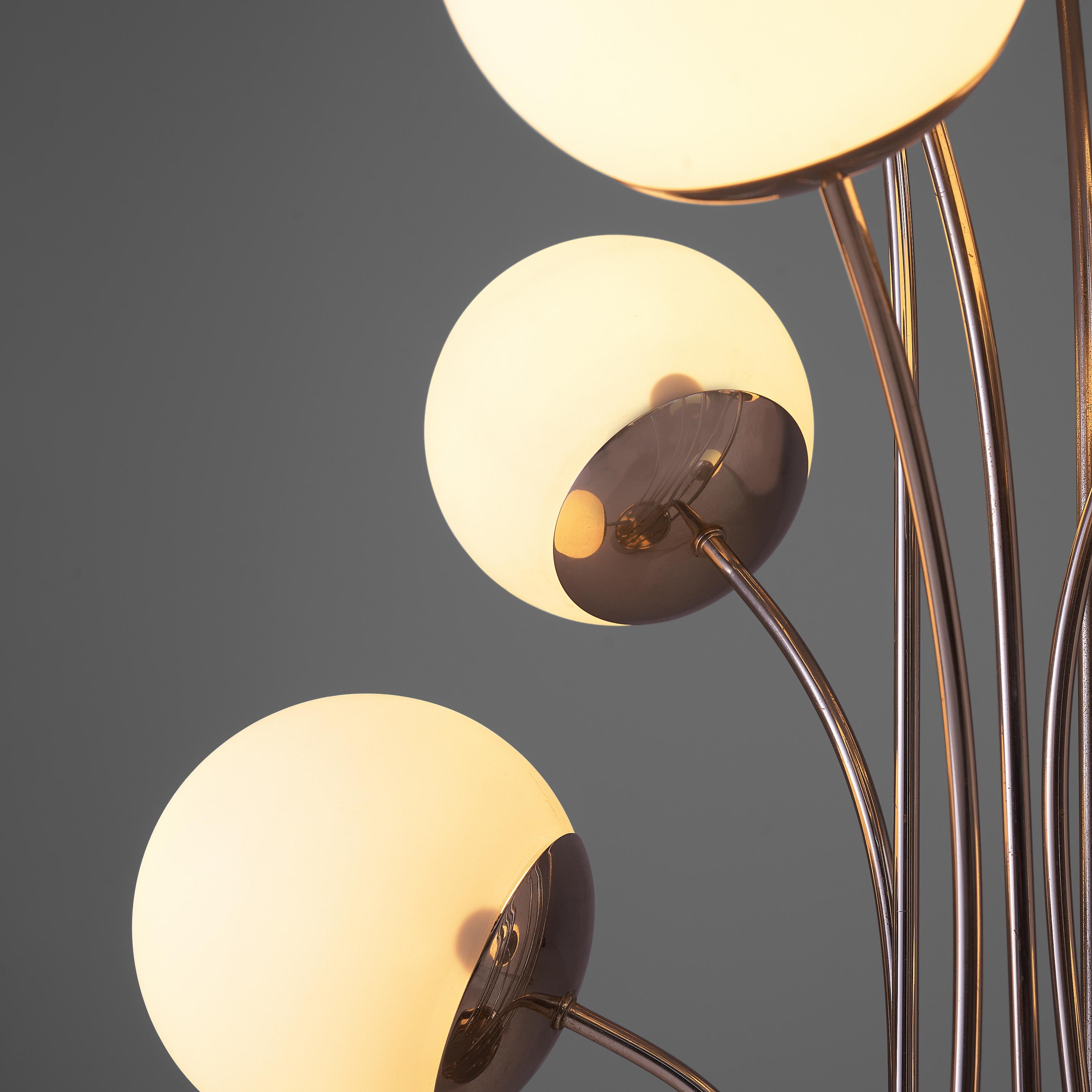Mid-Century Modern Pia Guidetti pour Lumi 'Crippa' lampe de bureau en verre opalin en vente