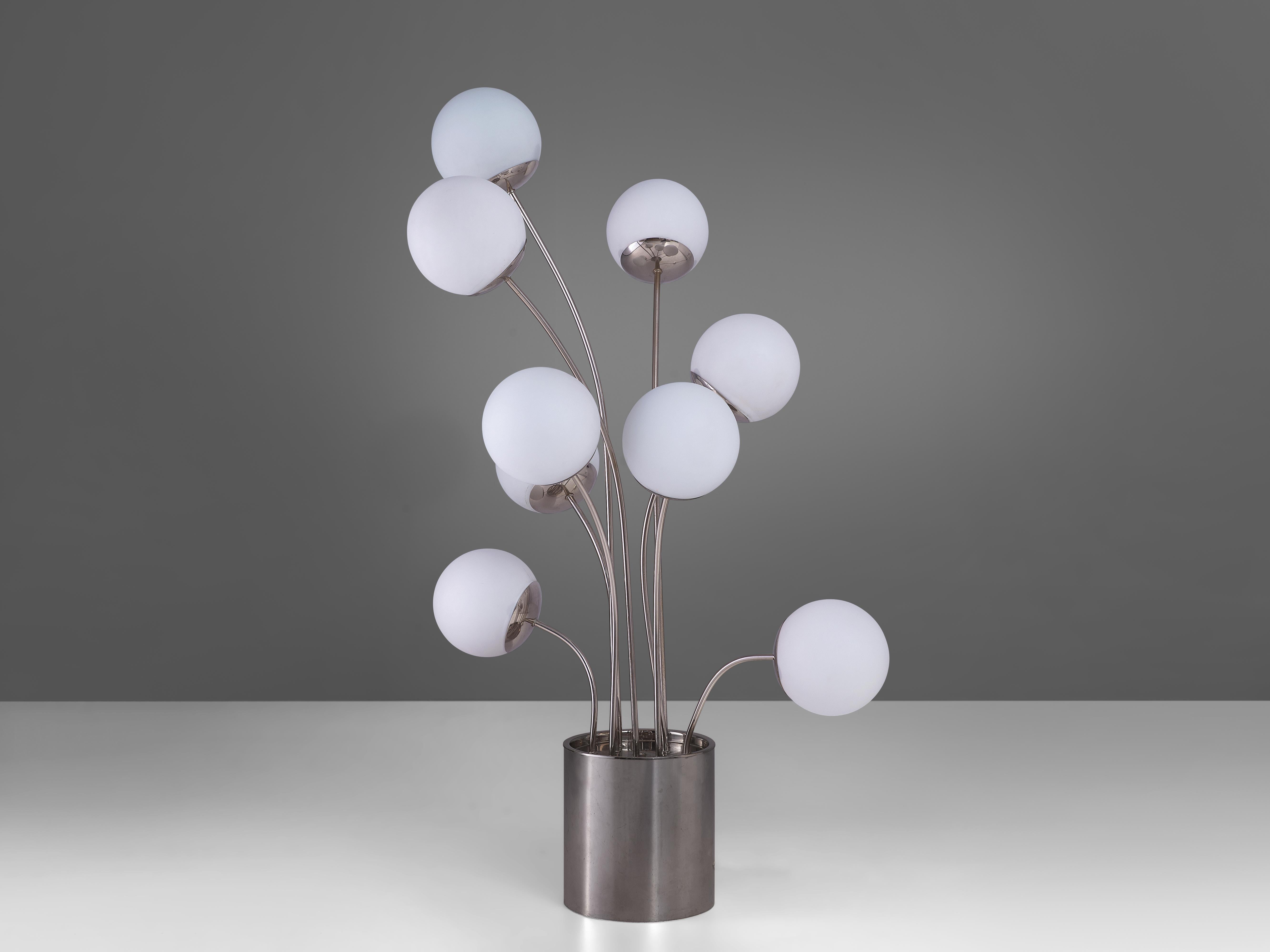 Mid-Century Modern Pia Guidetti for Lumi 'Crippa' Table Lamp in Opaline Glass For Sale