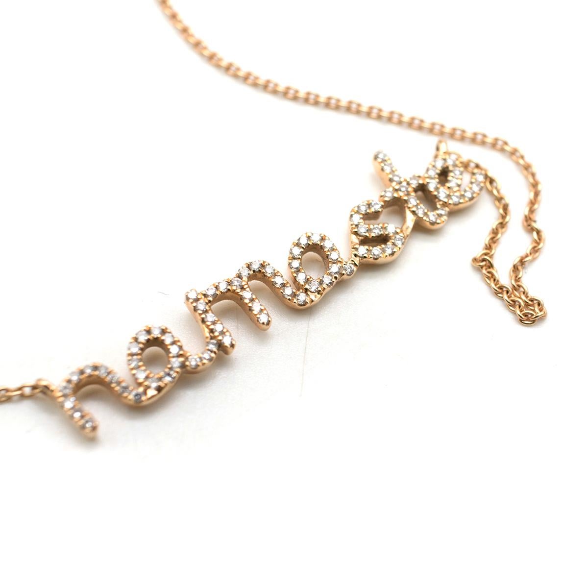 Pia Hallstrom 0.23 Carat Diamond 'Namaste' 18 Karat Rose Gold Necklace For Sale 1