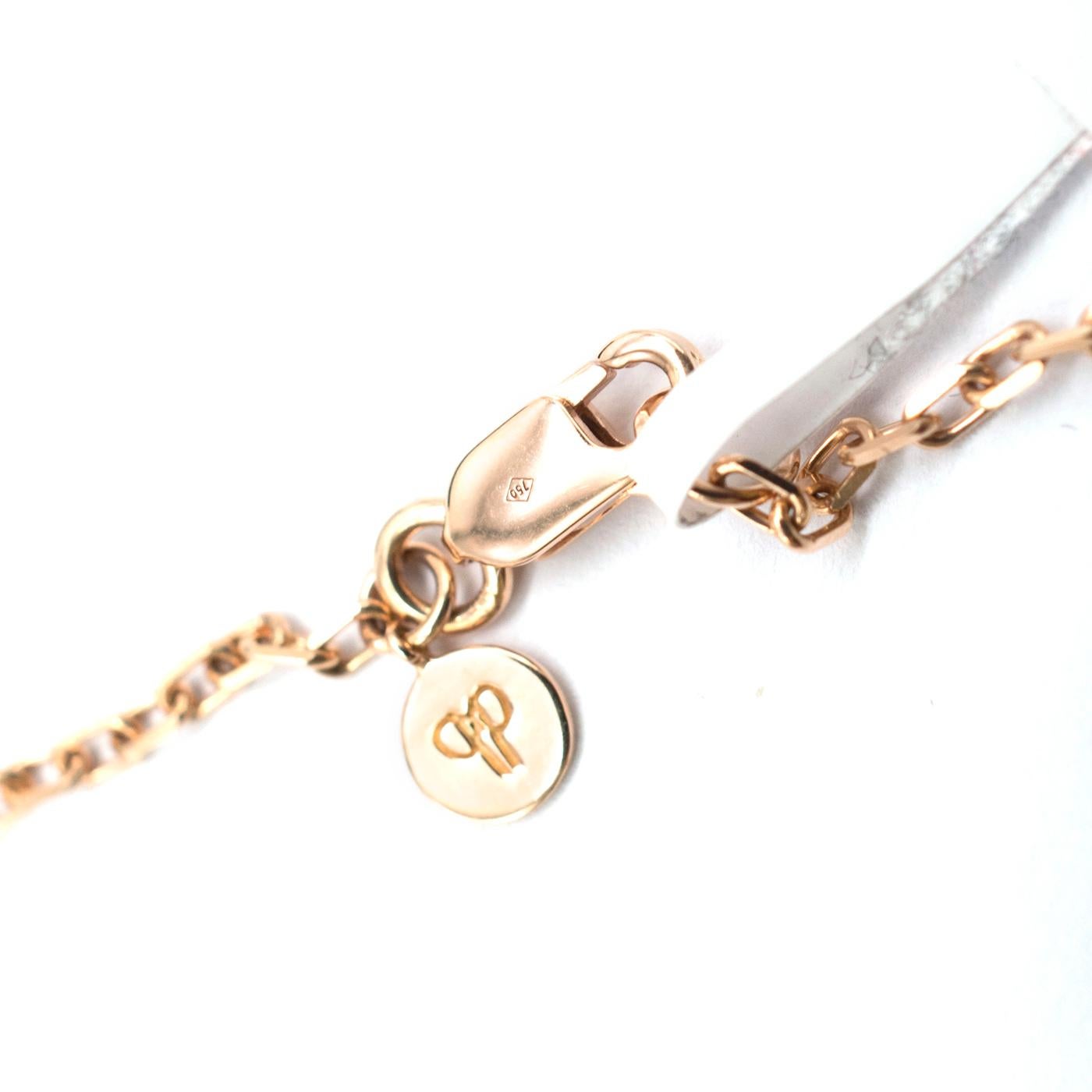 Pia Hallstrom 18 Karat Rose Gold 0.68 Carat White Diamond Gridd Necklace For Sale 1