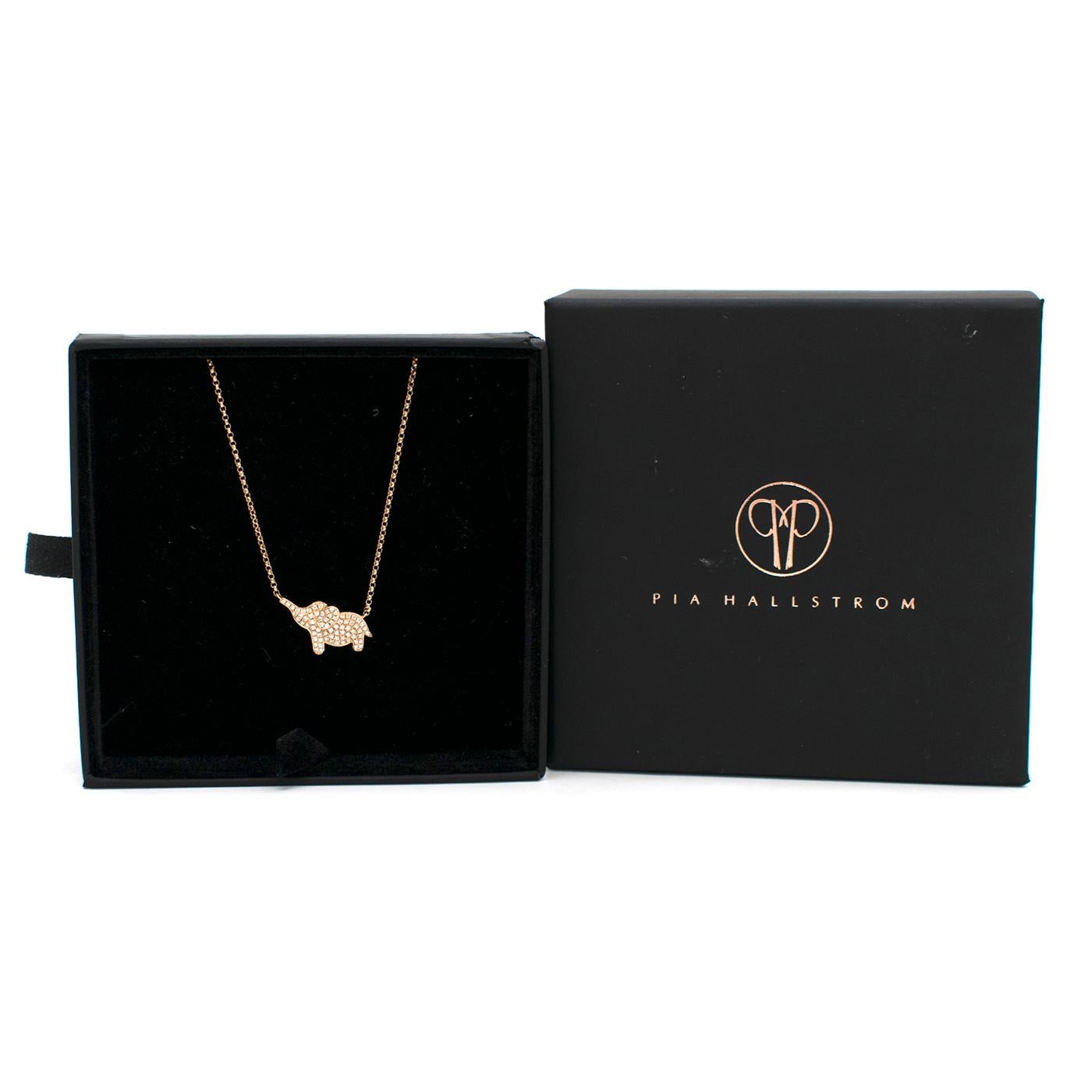 Pia Hallstrom Diamond Set 18 Karat Rose-Gold Elephant 'Strength' Necklace For Sale 3