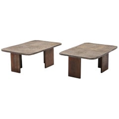 Pia Manu Brutalist Pair of Side Tables