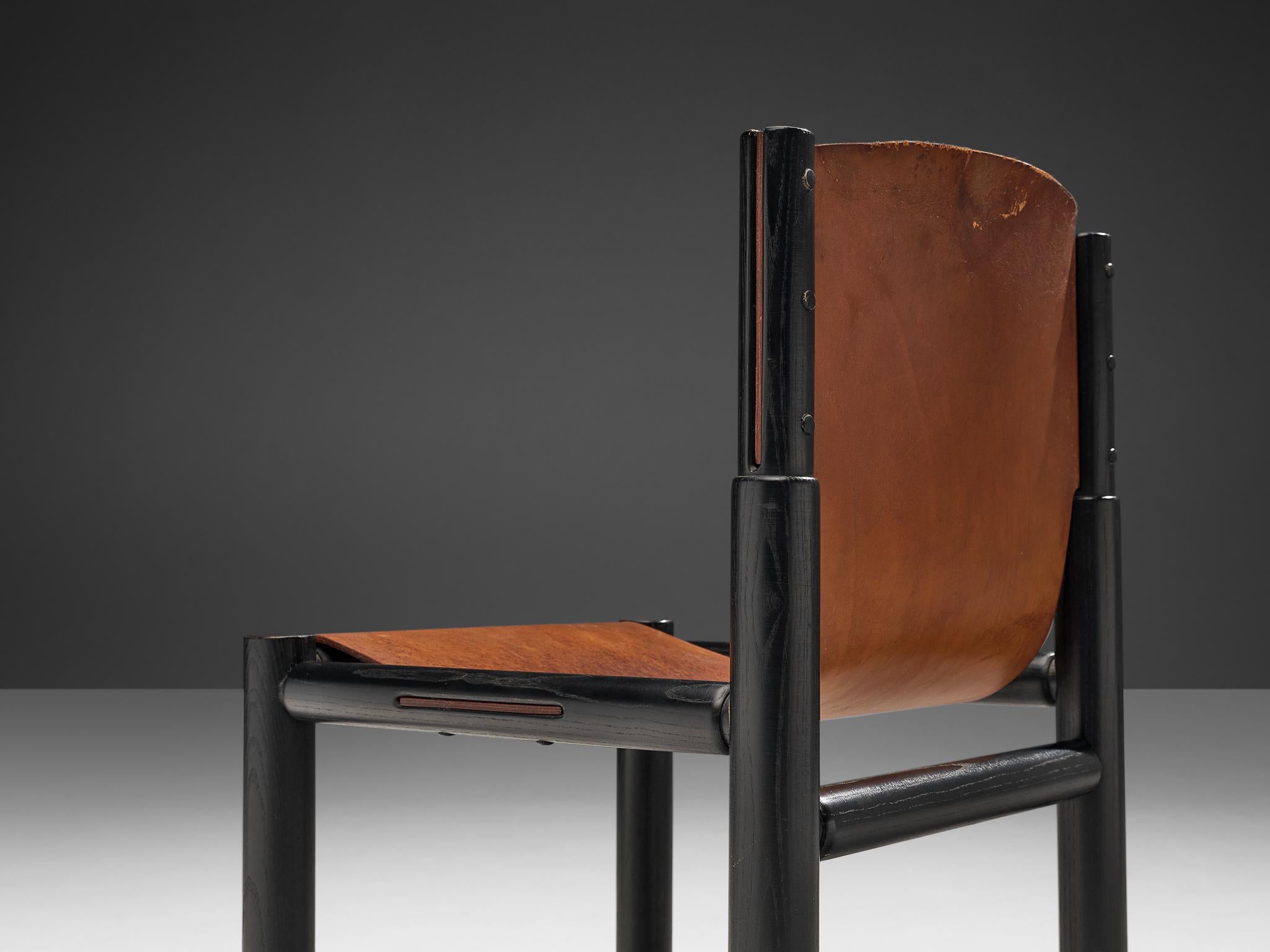 Mid-Century Modern Pia Manu Chair in Original Patinated Cognac Leather