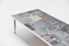 Pia Manu Coffee Table Ceramic Tiles and Chrome Belgium, 1960