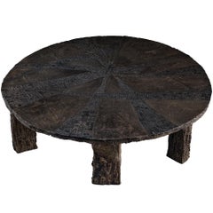 Table basse Pia Manu en béton émaillé et quartzite brésilien