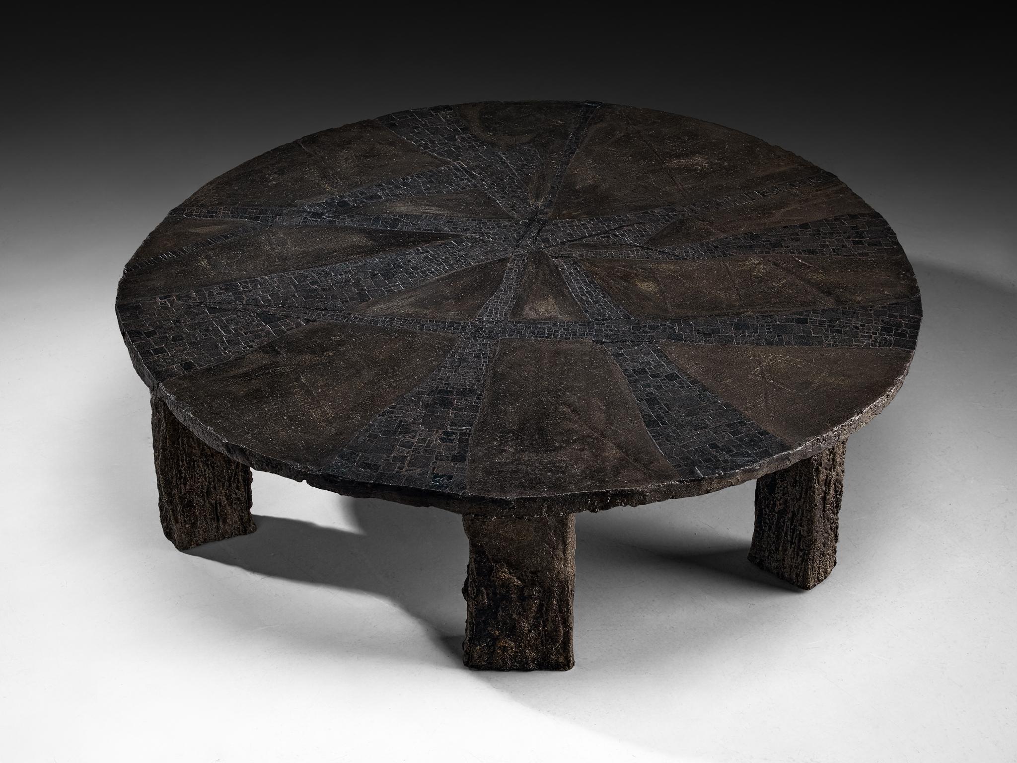 Pia Manu Coffee Table in Enameled Concrete and Brazilian Quartzite For ...
