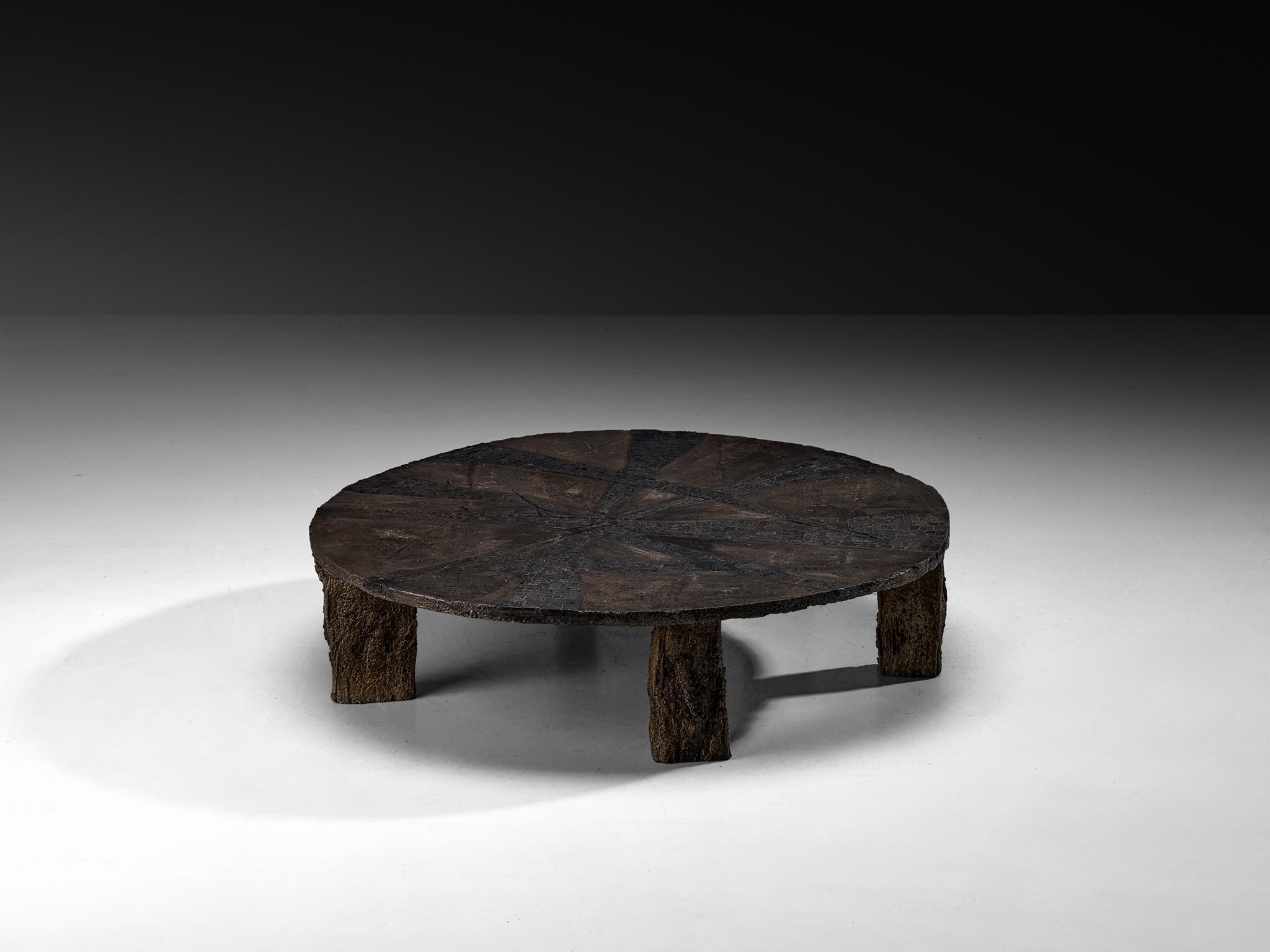 Pia Manu Coffee Table in Enameled Concrete and Brazilian Quartzite For ...