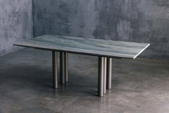 Pia Manu Dining Table in Marble & Steel, 1990s