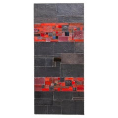Pia Manu For Amphora Large Coffee Table, Black and Red Glazed Tiles