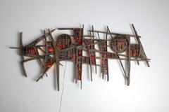 Pia Manu Giant Wall Light Sculpture, 1970s