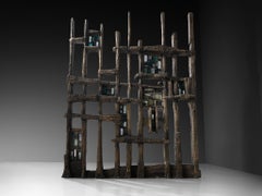 Divisorio artigianale Pia Manu in calcestruzzo brunito e Stained Glass