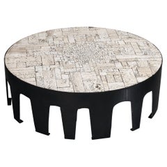 Pia Manu Handcrafted Coffee Table in Travertine 