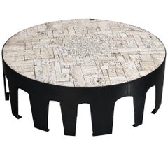 Pia Manu Handcrafted Coffee Table in Travertine