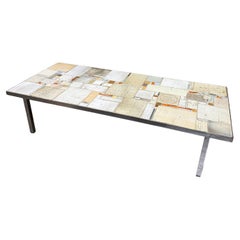 Pia Manu Large ceramic coffee table signed circa 1960