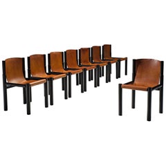 Pia Manu Original Patinated Cognac Leather Chairs