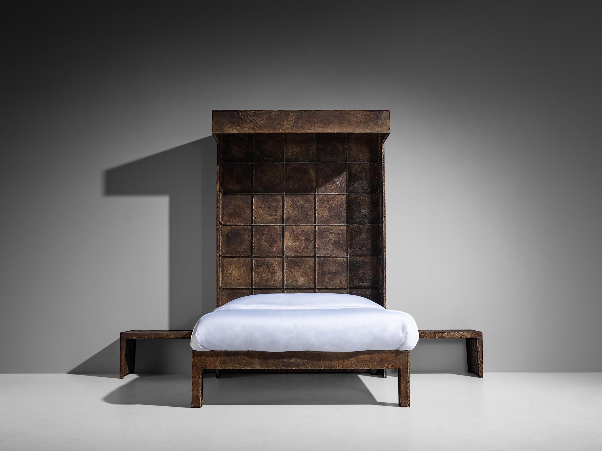 Mid-Century Modern Pia Manu Unique Handcrafted Bedroom Set in Wrought Iron