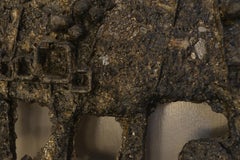 Pia Manu, Wall Sculpture in Cast Iron and Glass, Belgium, Late 1960s