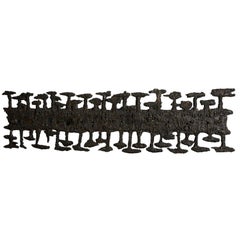 Pia Manu, Wall Sculpture in Cast Iron and Glass, Belgium, Late 1960s