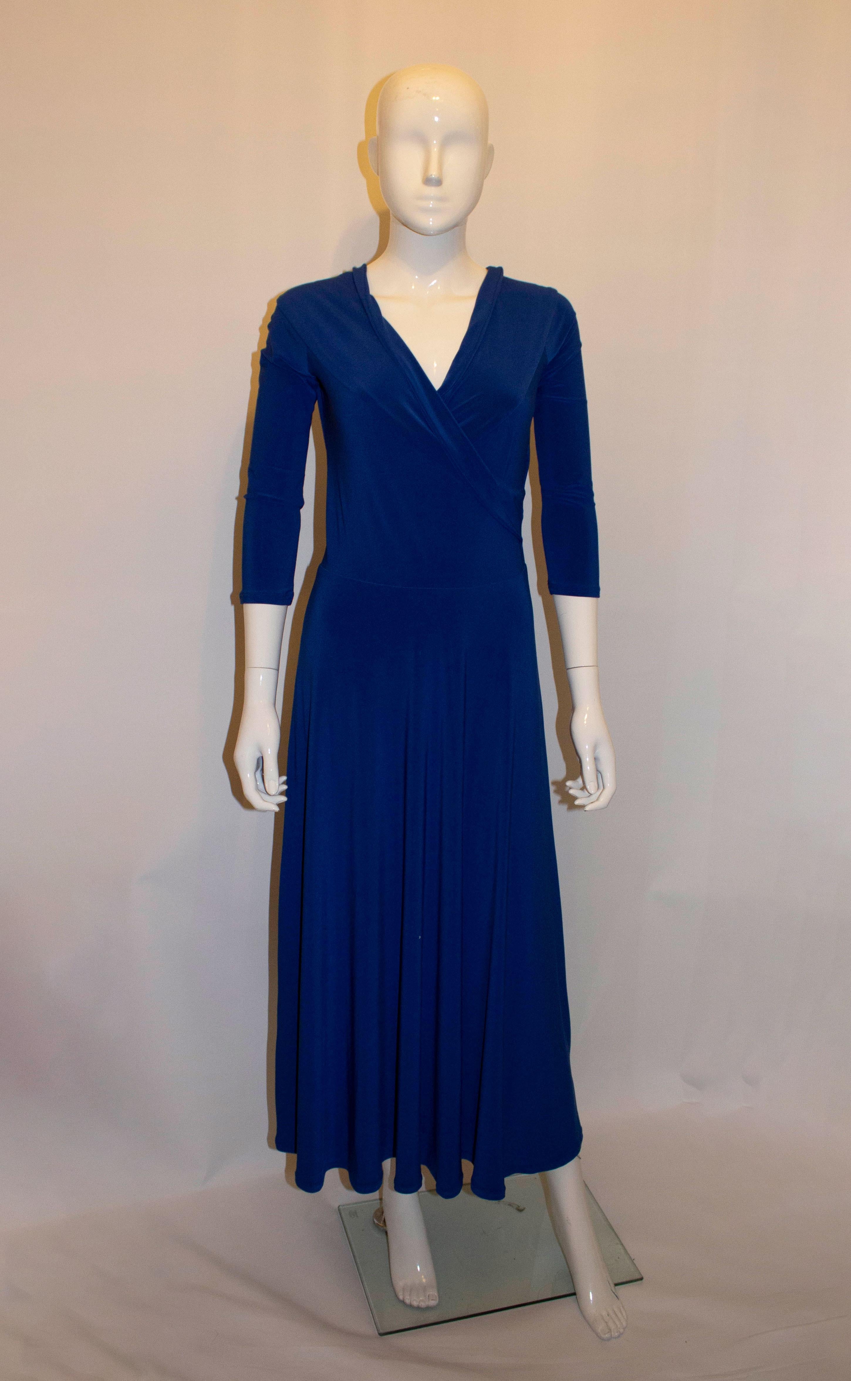 Women's Pia Michi Blue  Silk Jersey Dress For Sale
