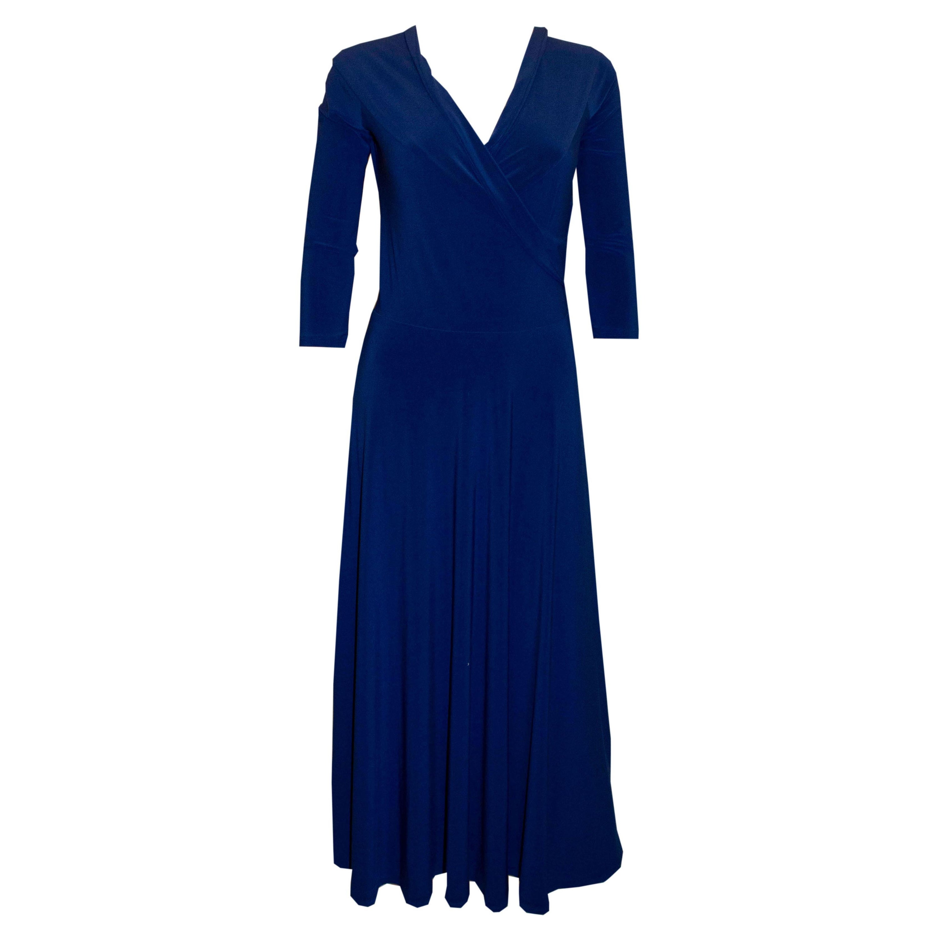 Bleu Pia Michi  Robe en jersey de soie en vente