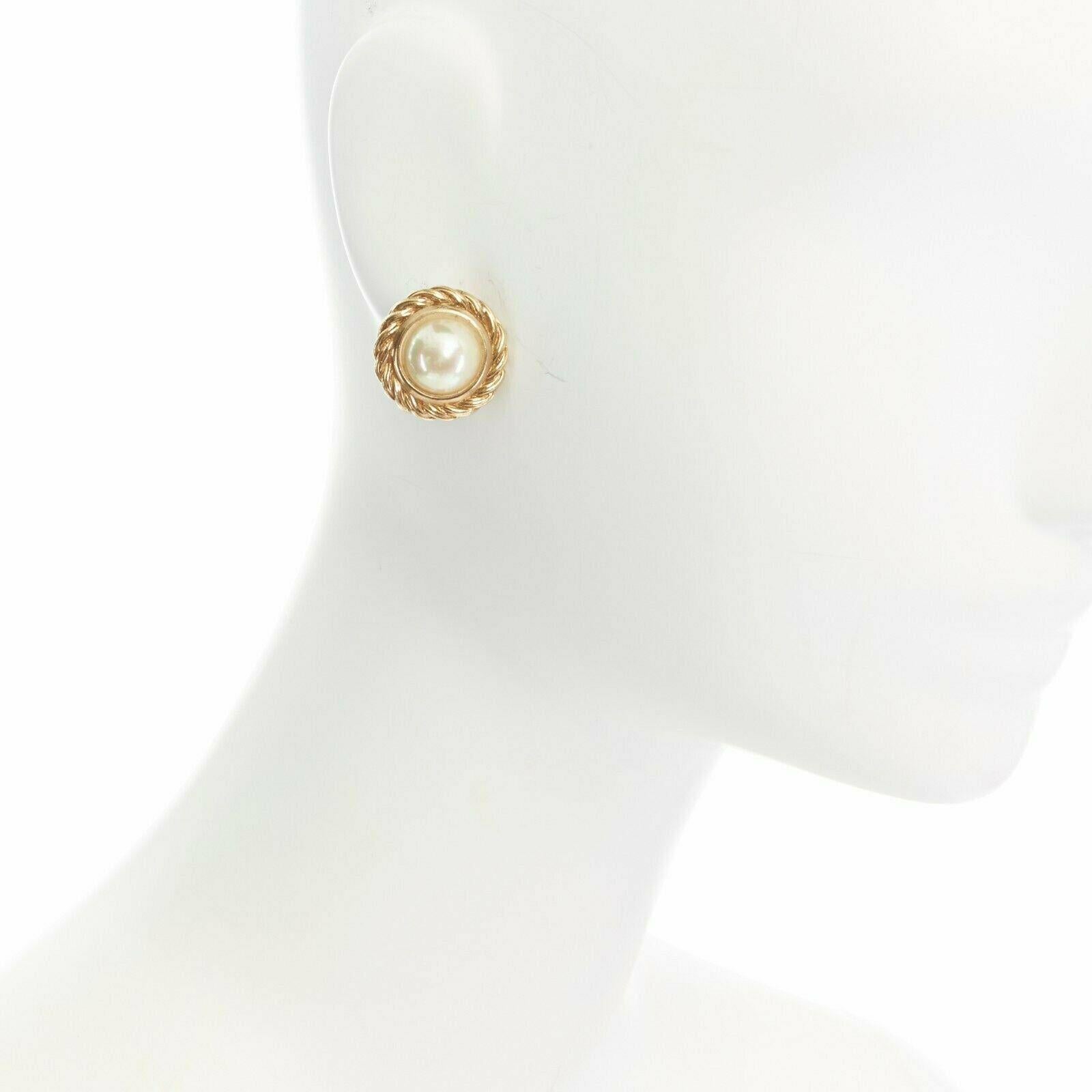PIADORO Vintage Goldfarbene Barock-Clip-On-Ohrringe mit Perlenkreis Damen