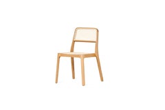 Piaf Stackable Chair in Hard Wood and Straw by Tiago Curioni, Brazilian Design