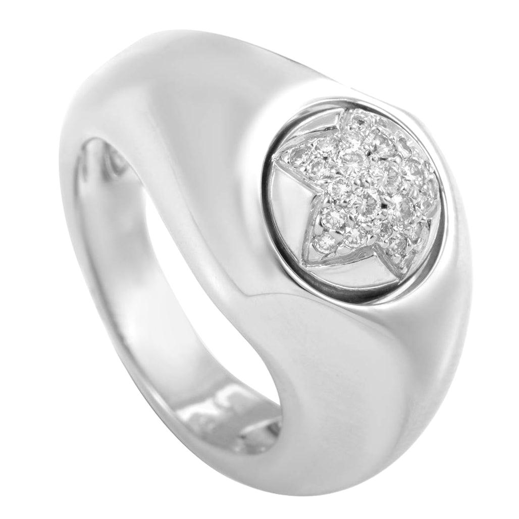 Piaget Bague à anneau étoile en or blanc 18 carats et diamants de 0,30 carat en vente
