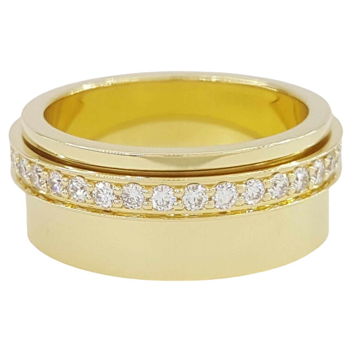 Contemporary Piaget 0.72 ct Round Brilliant Cut Diamond 18k Yellow Gold Full Circle For Sale