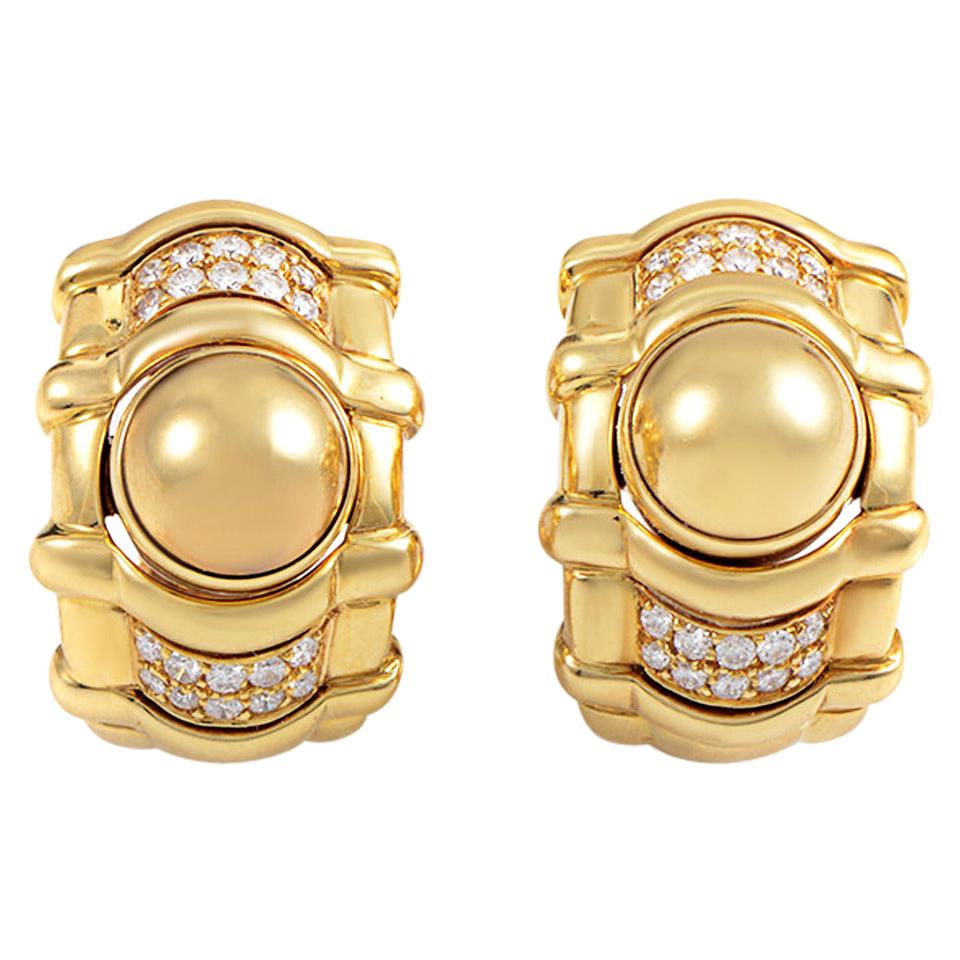 Piaget, 0.80 Carat Diamond Yellow Gold Huggie Earrings