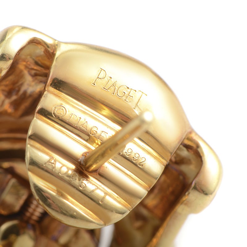 Piaget, 0.80 Carat Diamond Yellow Gold Huggie Earrings In Excellent Condition In Southampton, PA