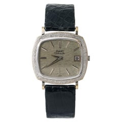 Piaget 13434 A6 Montre automatique en or blanc 18 carats avec cadran en argent pour hommes