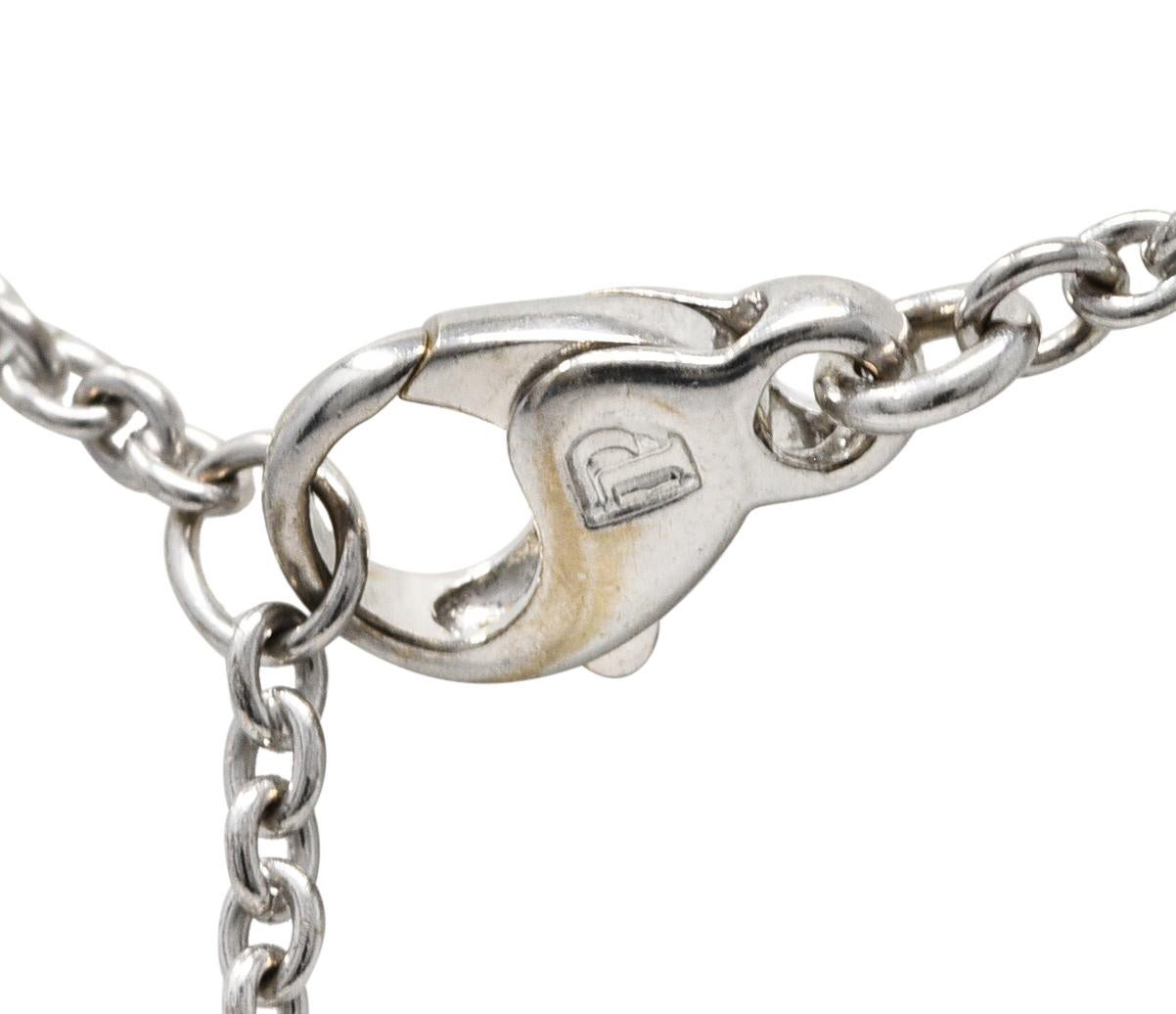 Women's or Men's Piaget 1.53 Carats Pavé Diamond 18 Karat White Gold Large Open Heart Necklace