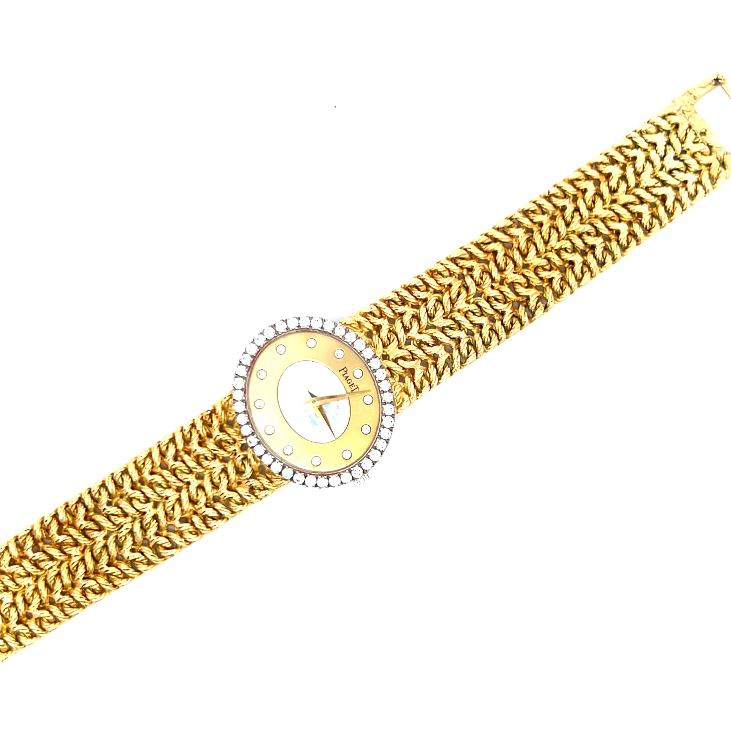Piaget 1,56 Carati Rotondi Brillanti G VS2 Diamante 18 Karati Oro Giallo Orologio da polso in vendita 6