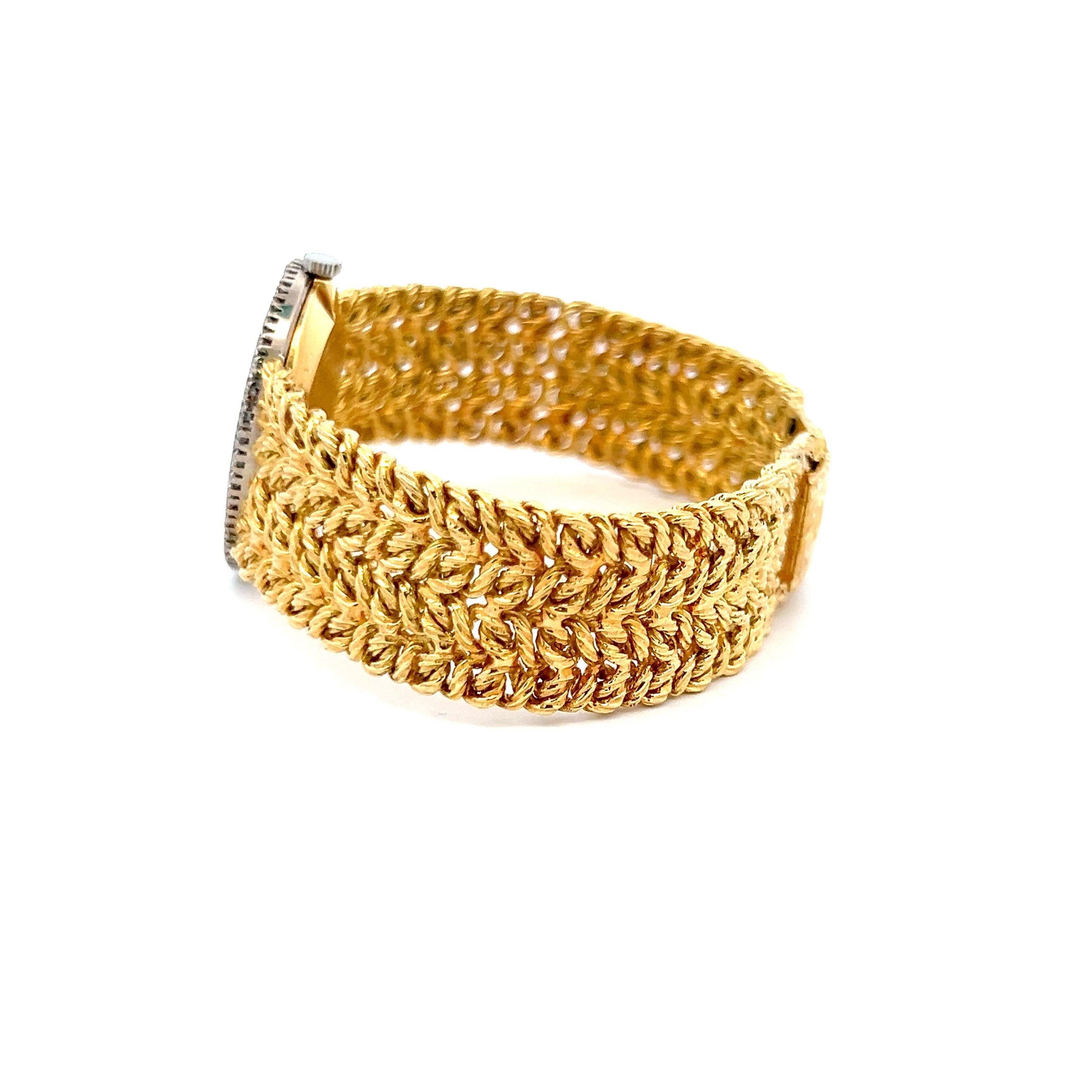Montre-bracelet en or jaune 18 carats Piaget 1.56 Carat Round Brilliant G VS2 Diamond en vente 6