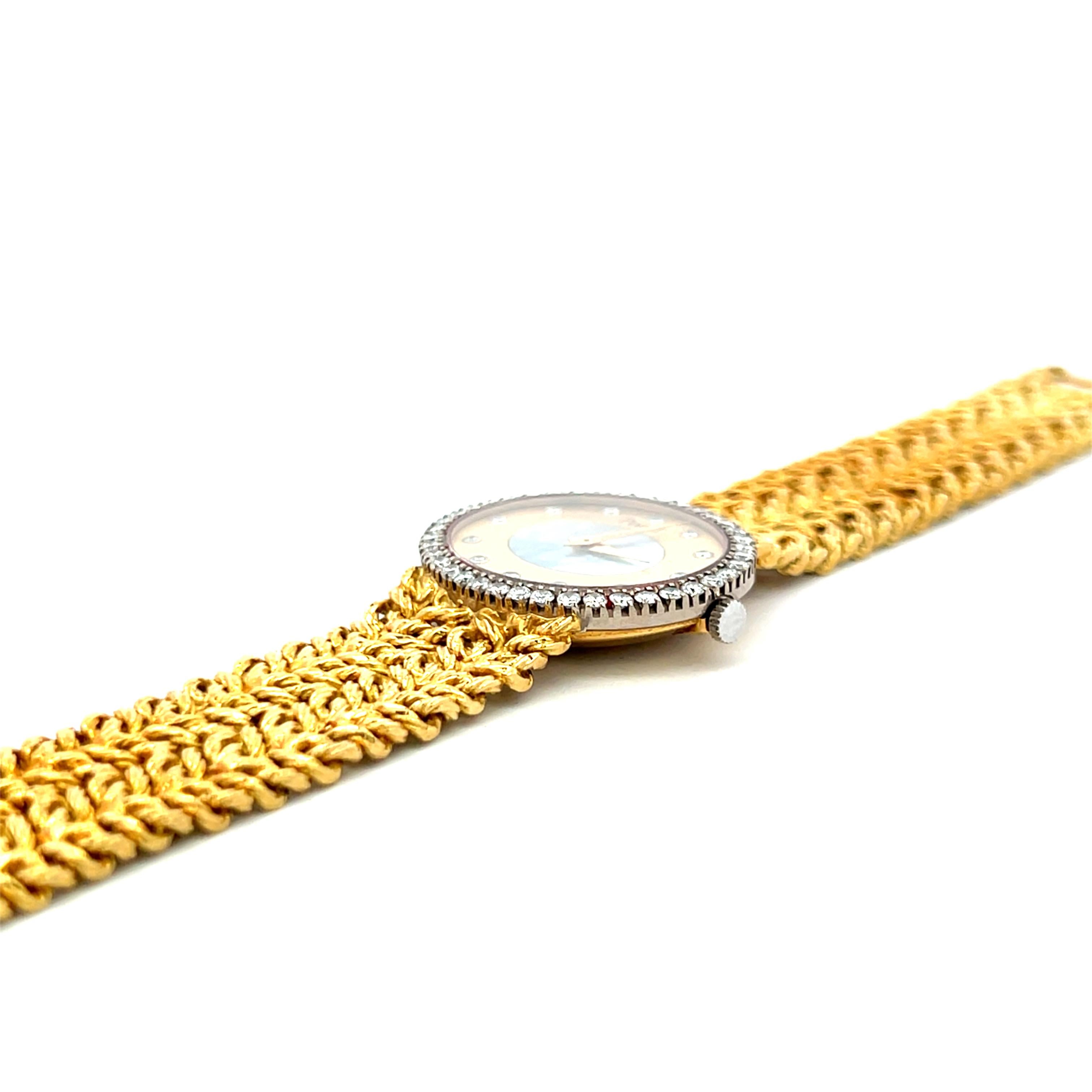 da uomo o donna Piaget 1,56 Carati Rotondi Brillanti G VS2 Diamante 18 Karati Oro Giallo Orologio da polso in vendita