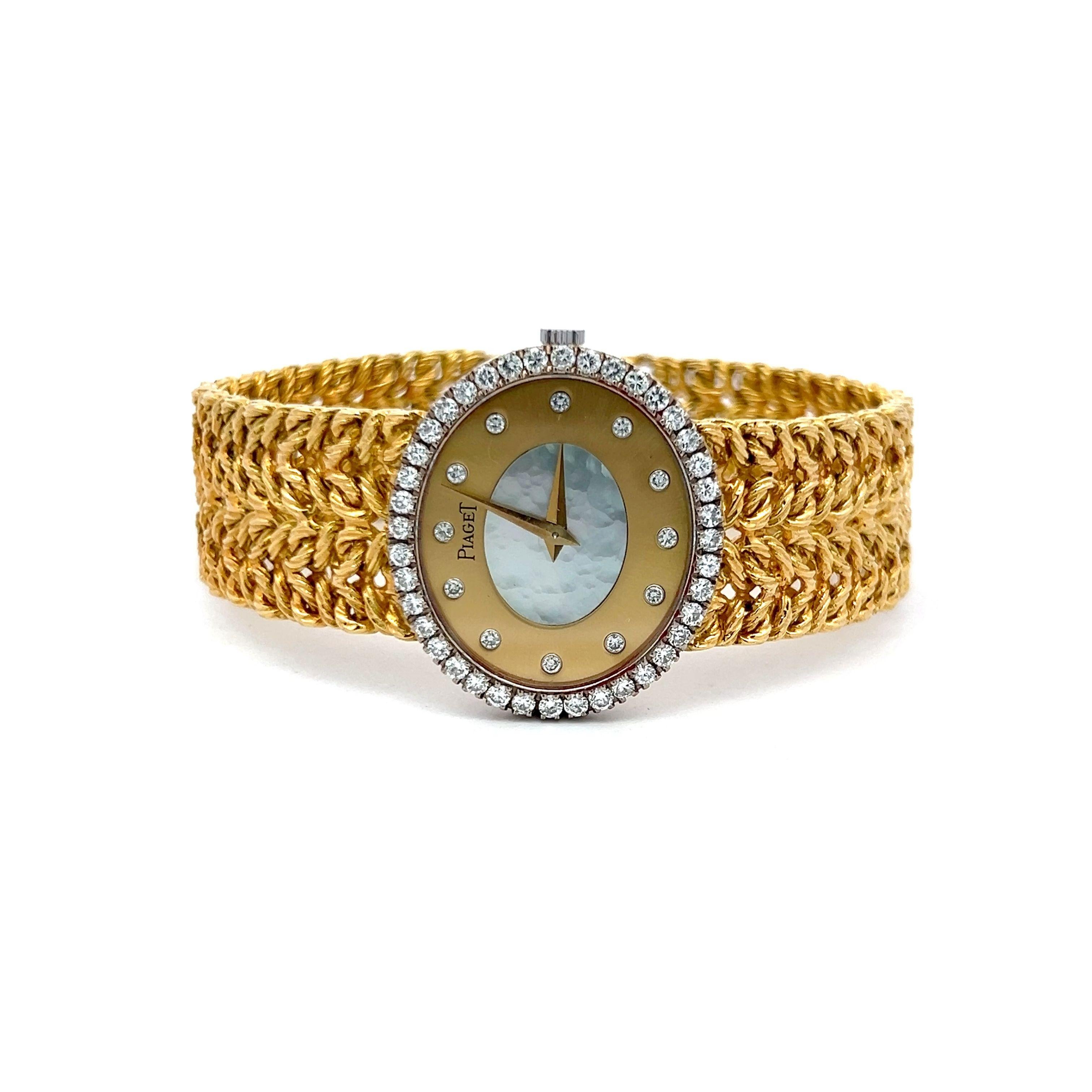 Piaget 1,56 Carati Rotondi Brillanti G VS2 Diamante 18 Karati Oro Giallo Orologio da polso in vendita 3